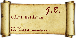 Gál Balázs névjegykártya